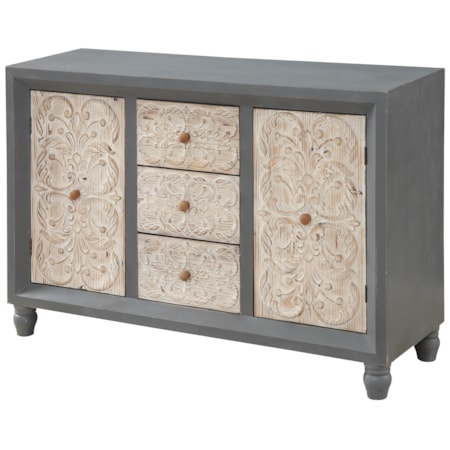 Two Door Three Drawer Credenza
