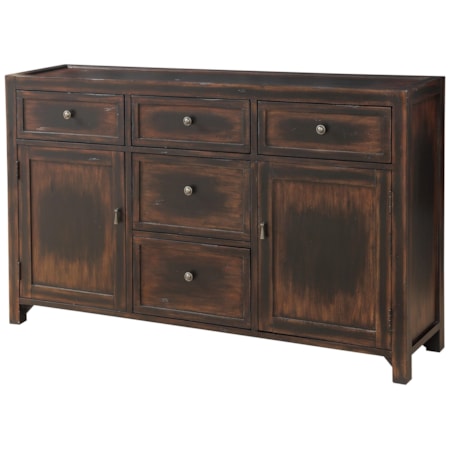 Two Door Five Drawer Credenza