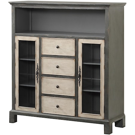 Two Door Four Drawer Media Cabinet