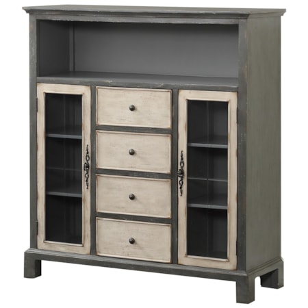 Two Door Four Drawer Media Cabinet