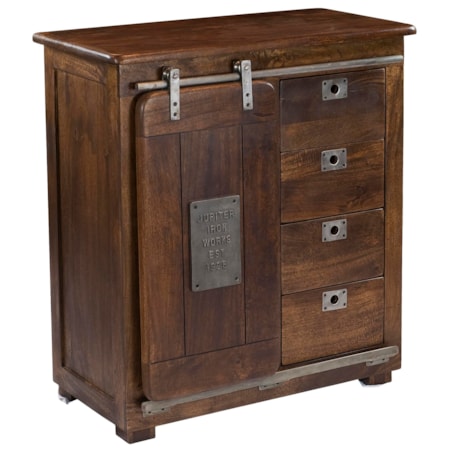 Four Drawer One Door Cabinet