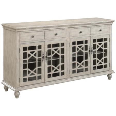 Four Door Four Drawer Media Credenza