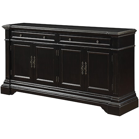 Two Drawer Four Door Media Credenza