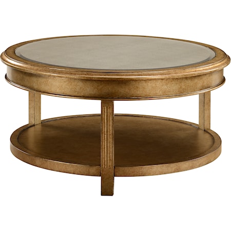 Round Bevel Mirror Cocktail Table