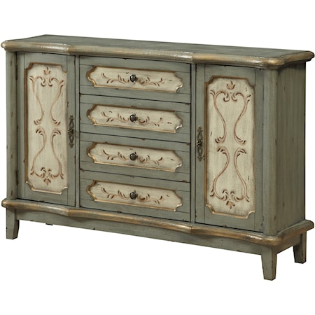 Four Drawer Two Door Credenza