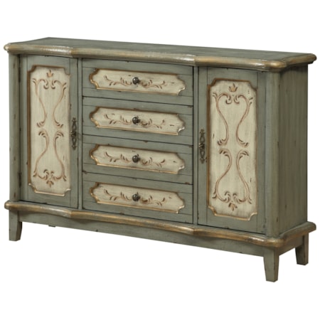Four Drawer Two Door Credenza