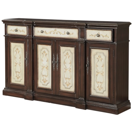 Three Drawer Four Door Media Credenza