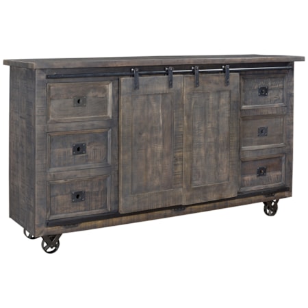 Six Drawer Two Sliding Door Credenza