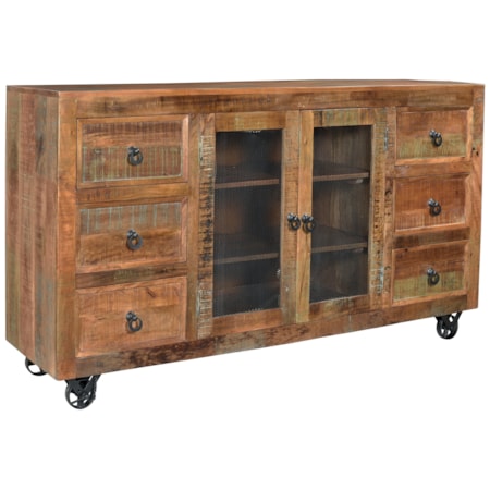 Six Drawer Two Door Credenza