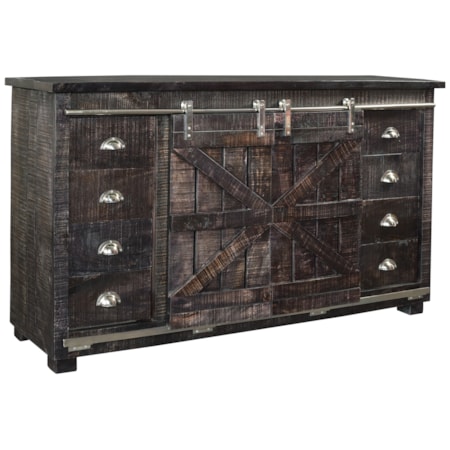 Eight Drawer Two Sliding Door Credenza