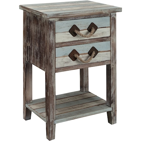 Coastal Two Drawer Accent Table