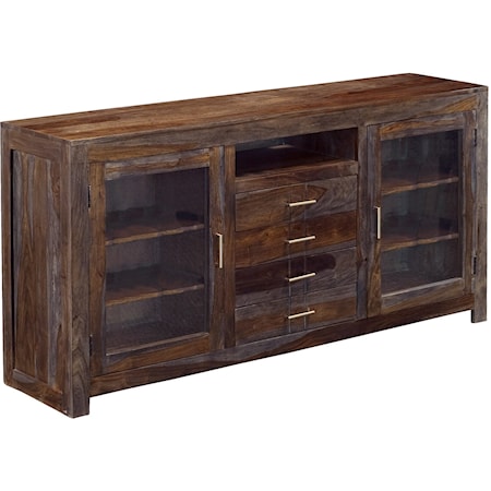 Four Drawer Two Door Media Console