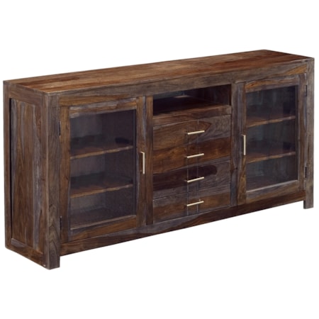 Four Drawer Two Door Media Console