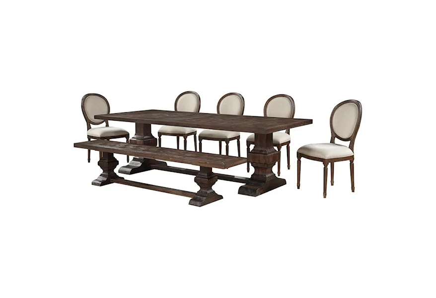 Marquette 7-Piece Table and Chair Set with Bench at Williams & Kay