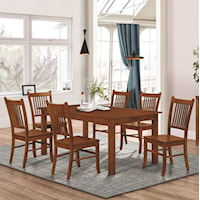 Mission Style 7 Piece Dining Set