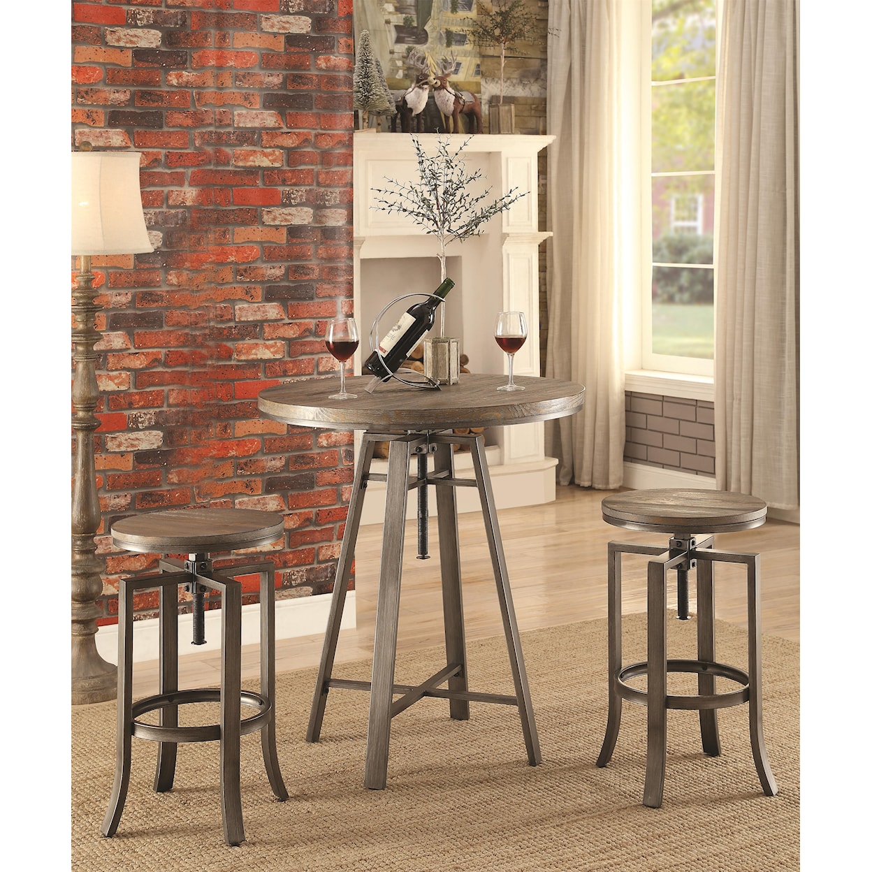 Michael Alan CSR Select 10181 3 Pc Adjustable Pub Table Set