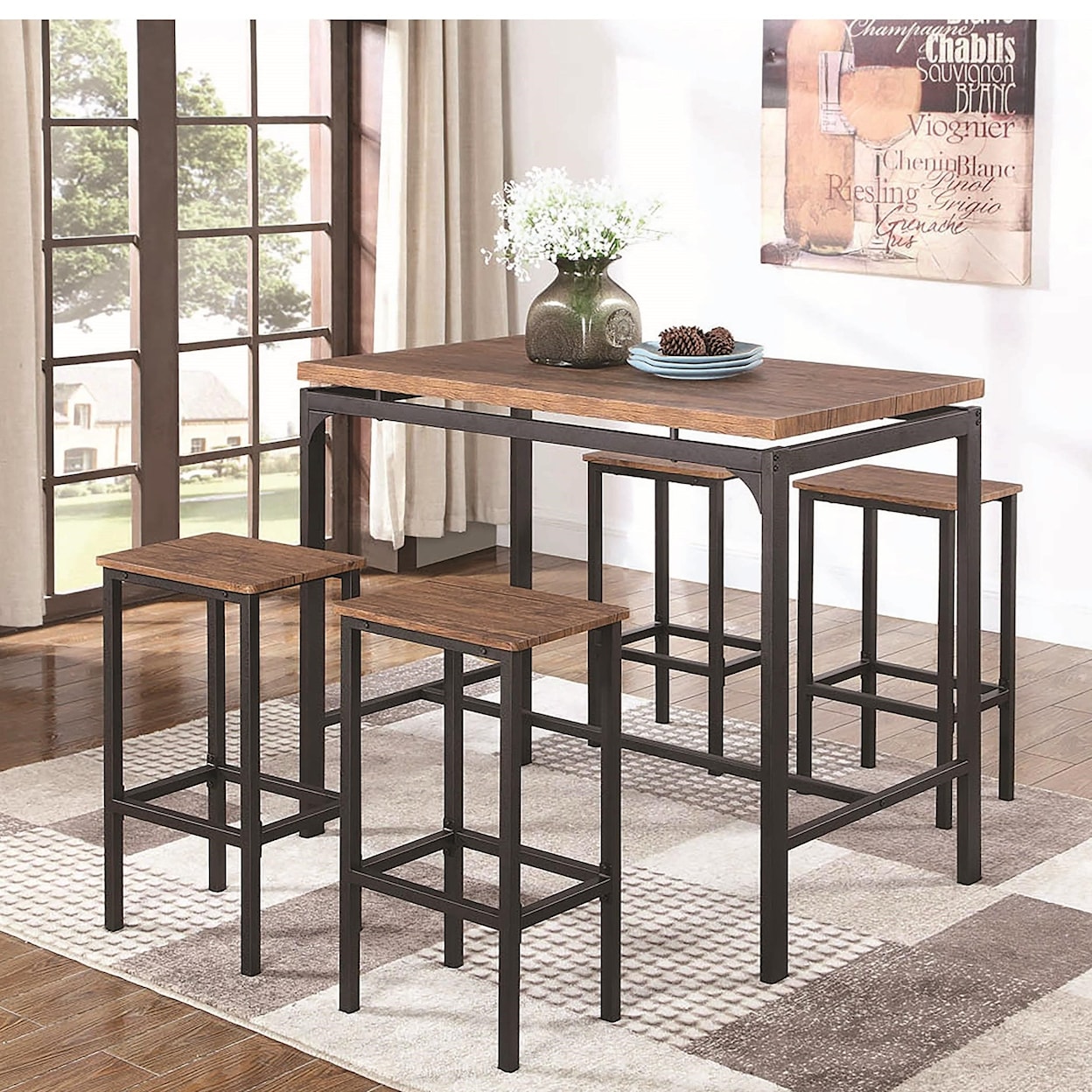 Michael Alan CSR Select 182002 Table and Chair Set for Four