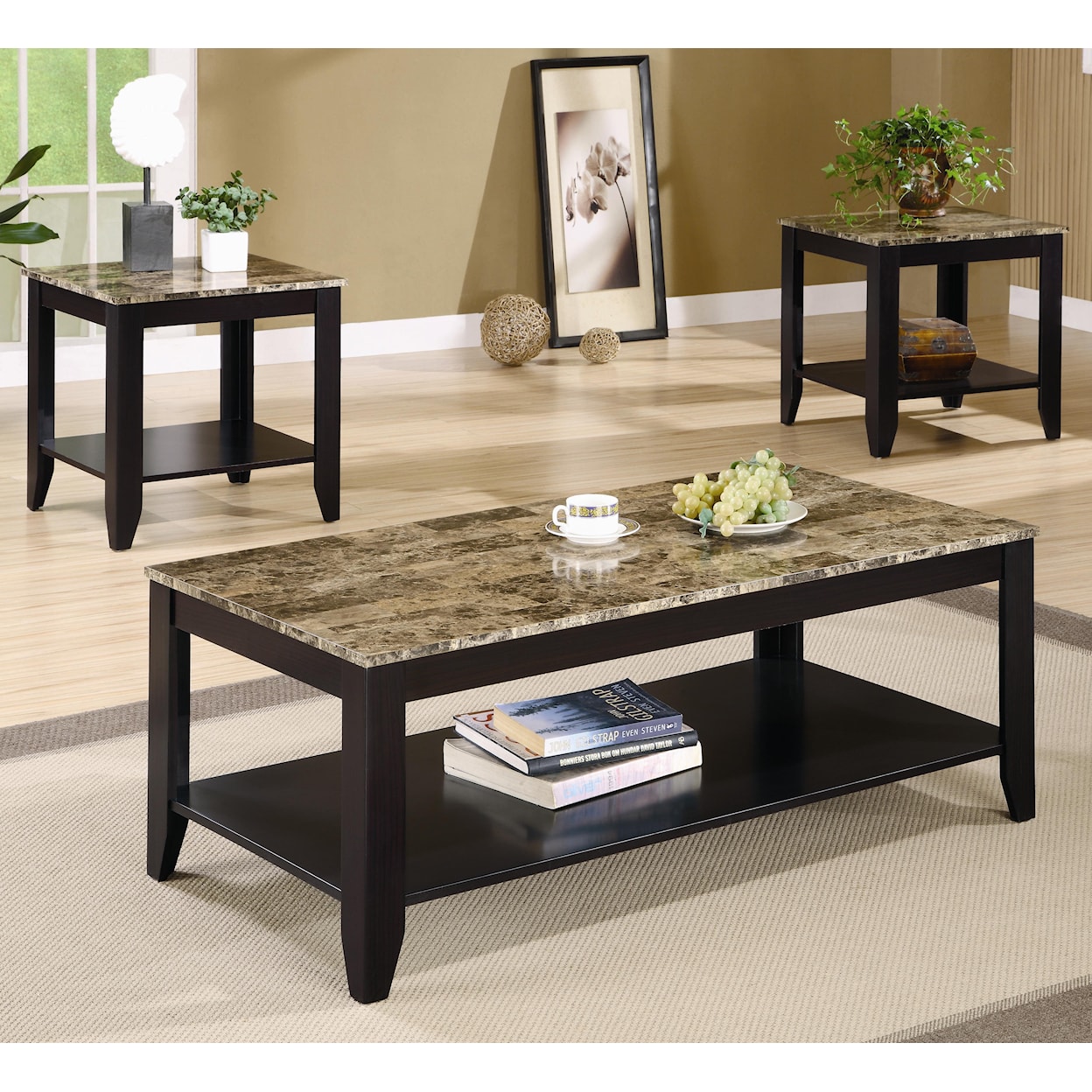 Coaster Occasional Table Sets EVERYDAY BROWN 3 PC OCCASIONAL | SET