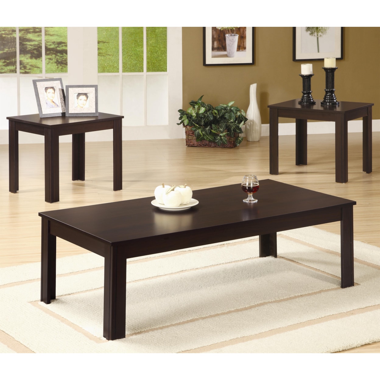 Coaster Occasional Table Sets BLACK FINISH COFFEE | 3 PC OCCASIONAL SET