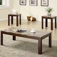 BROWN MARBLE 3 PC OCCASIONAL SET |
