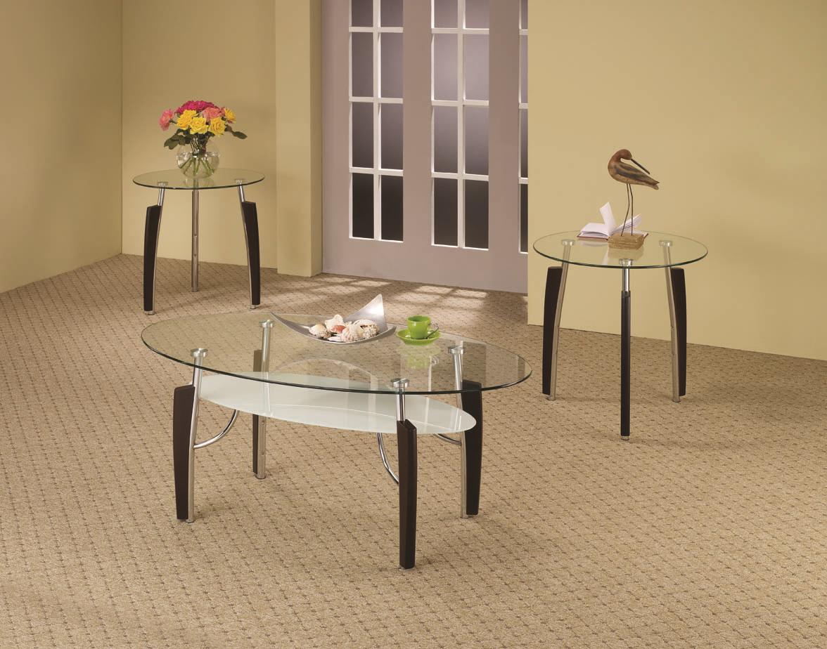 3-Piece Contemporary Round Coffee & End Table Set