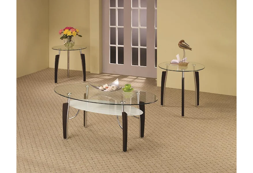 Occasional Table Sets 3-Piece Glass Top Occasional Set by Coaster at Corner Furniture