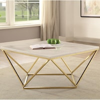 Contemporary Faux Marble Coffee Table