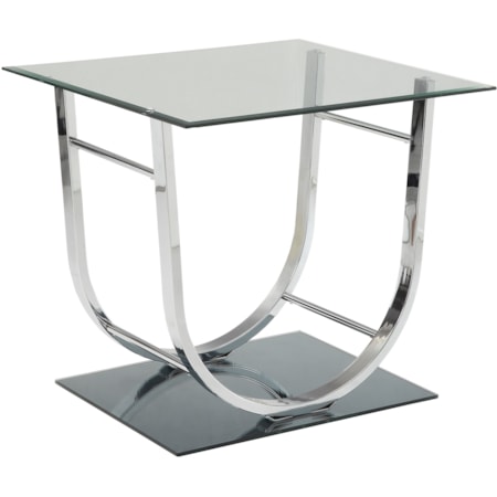 CONTEMPORARY CHROME END TABLE |