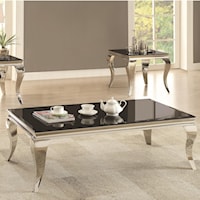 Glam Coffee Table with Queen Anne Legs