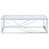 Coaster 720490 MODERN SWOOP GLASS COFFEE TABLE |