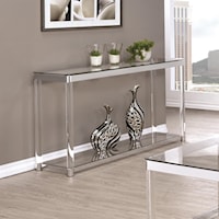 Contemporary Glass Top Sofa Table with Acrylic Legs