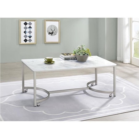 Rectangular Marble Top Coffee Table
