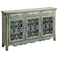 Traditional Accent Cabinet in Antique Green Finish