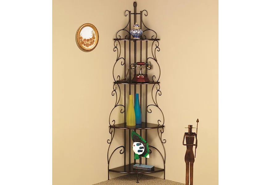 Accent Racks Copper Corner Rack by Coaster at Dream Home Interiors