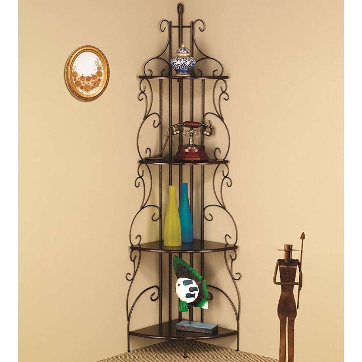 Coaster Accent Racks GOLD COPPER 4 TIER CORNER SHELF |