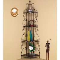 Copper Finished Corner Rack with 4 Shelves