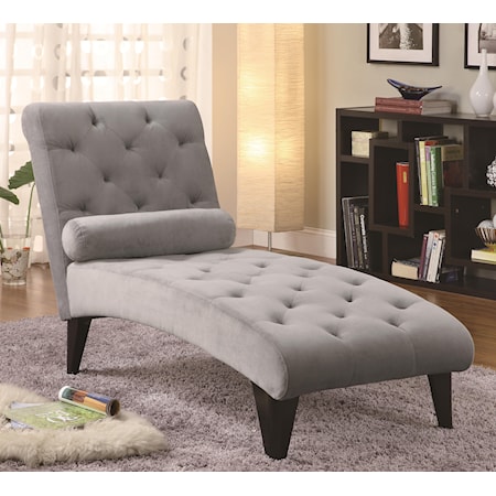 Velour Tufted Chaise