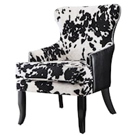 Cowhide Print/Leatherette Accent Chair