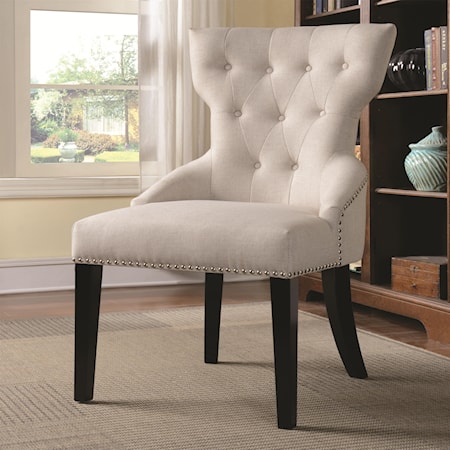 Button Tufted Back Chair