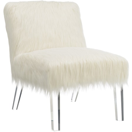 Faux Sheepskin Chair with Acrylic Legs