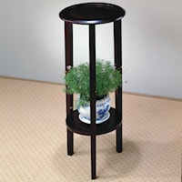 Round Plant Stand Table with Bottom Shelf