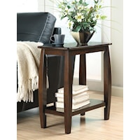 Contemporary Bowed Leg Chairside Table