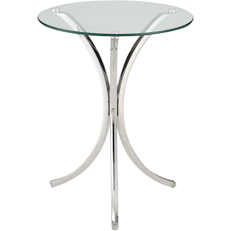 CHROME ROUND ACCENT TABLE |