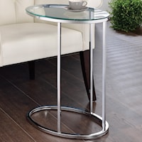 Glass Top Contemporary Snack Table