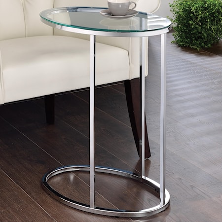Glass Top Contemporary Snack Table