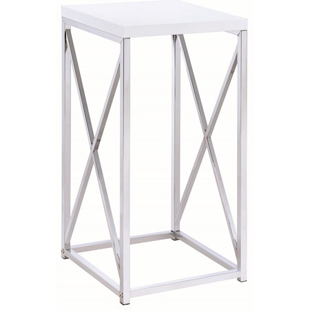Contemporary Accent Table with X-Base