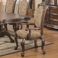 Cushion Seat And Back Rolled Arm Dining Chair