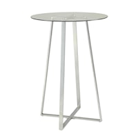 Glass Bar Table with Chrome Base