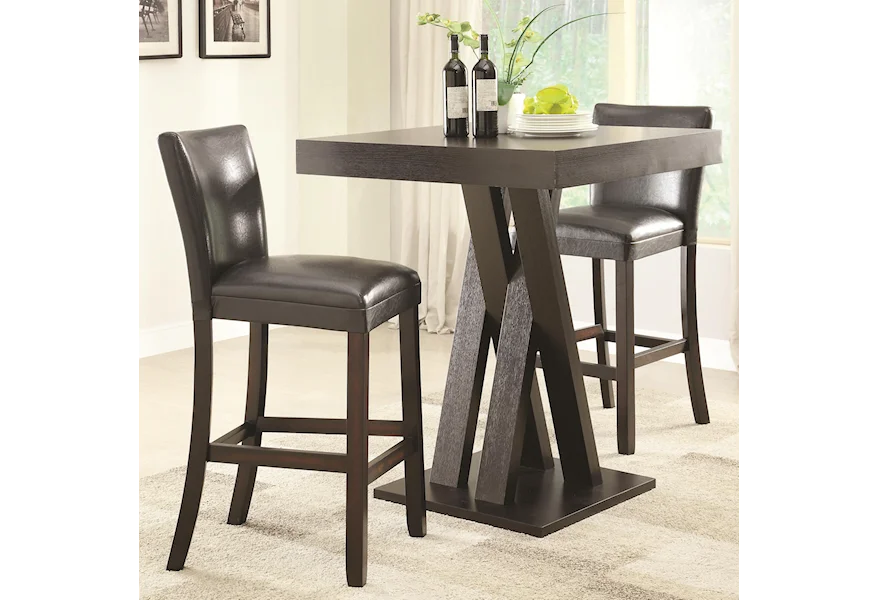 Bar Units and Bar Tables 3 Pc Bar Height Table and Stools Set by Coaster at Arwood's Furniture