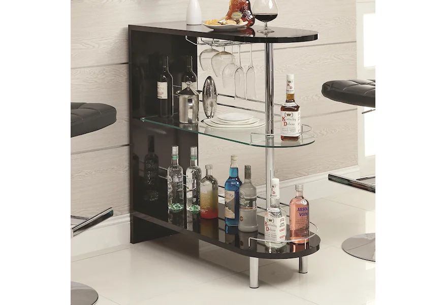 Bar Units and Bar Tables Black Bar Table by Coaster at Z & R Furniture